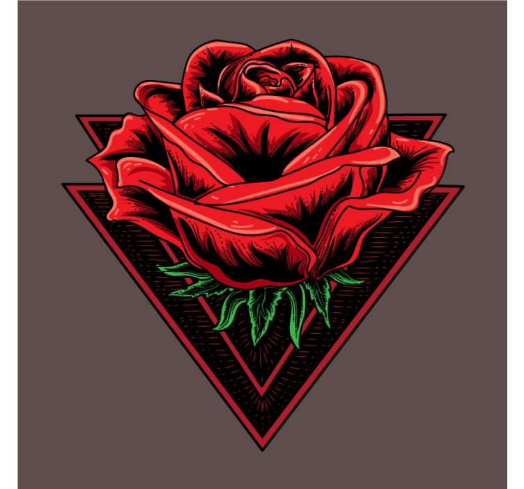 Skør coaster med rød rose grafik - TenStickers