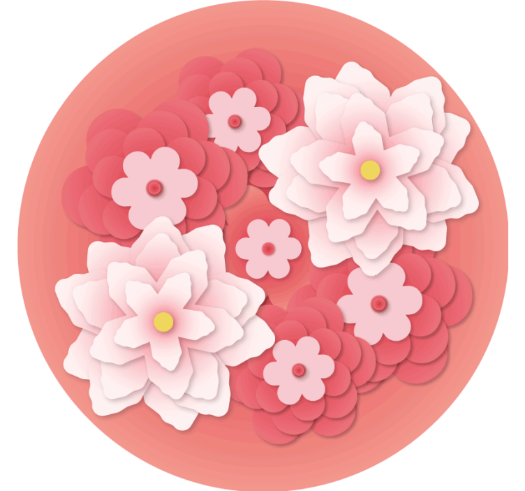 Farve papir blomster baggrund moderne coaster - TenStickers