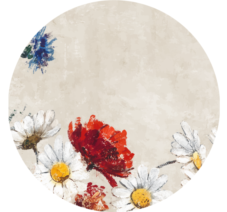 Vintage coaster med levende blomsterkomposition - TenStickers