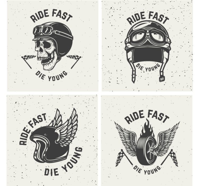 Kranie med racerbriller skør coaster - TenStickers