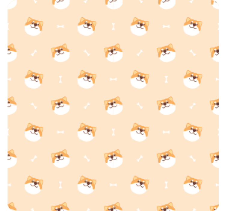 Sød hund ansigt tegneserie moderne coaster - TenStickers