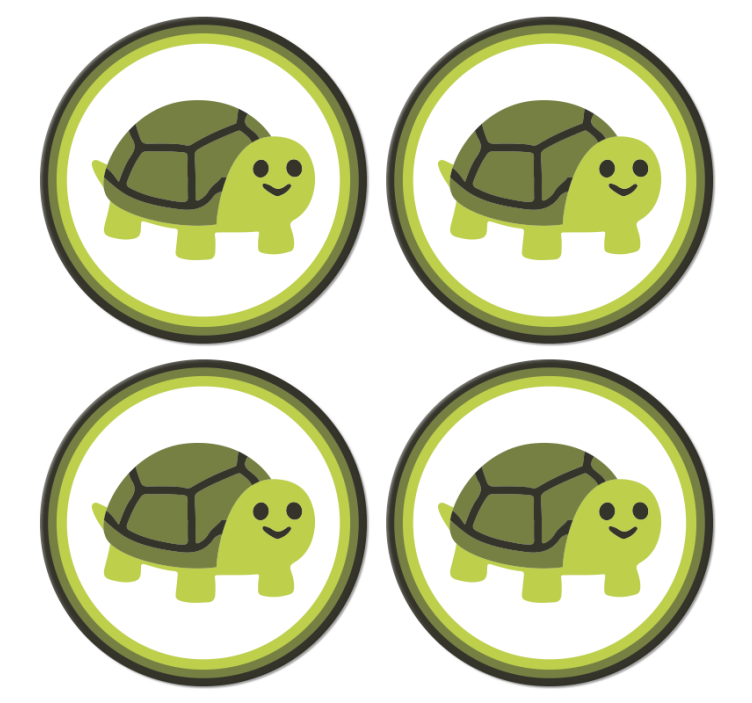 Sjov smilende skildpadde tegneserie moderne coaster - TenStickers