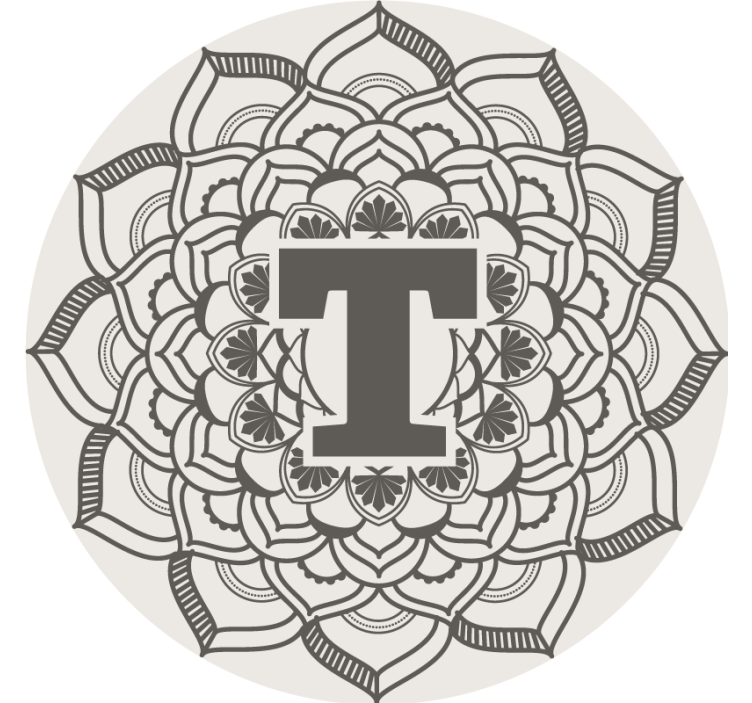 Øl coaster med blomster monogram dekoration - TenStickers