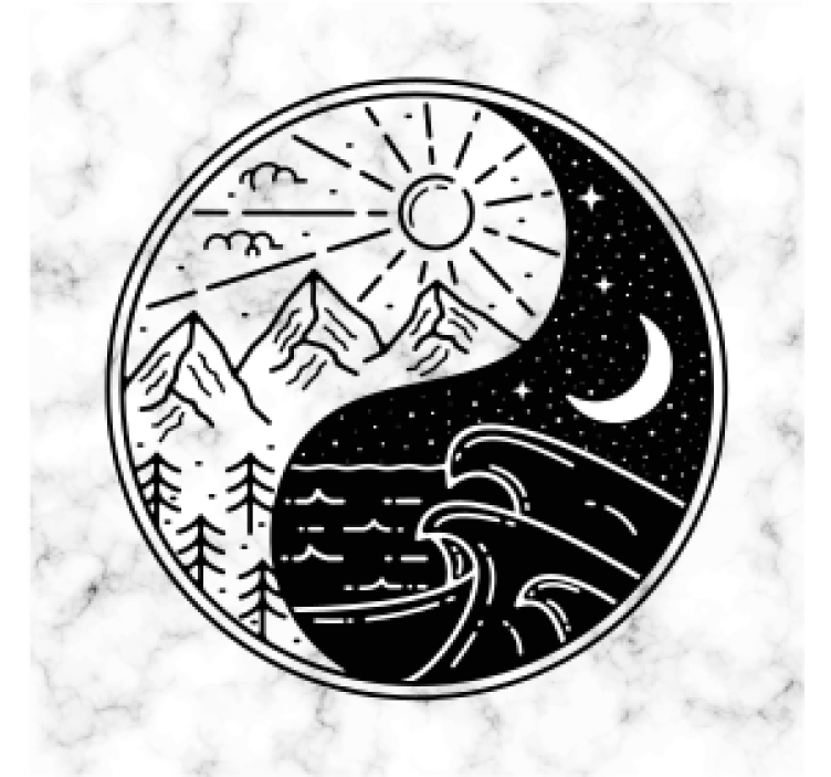 Skør coaster med bjerg og bølge kontrast - TenStickers