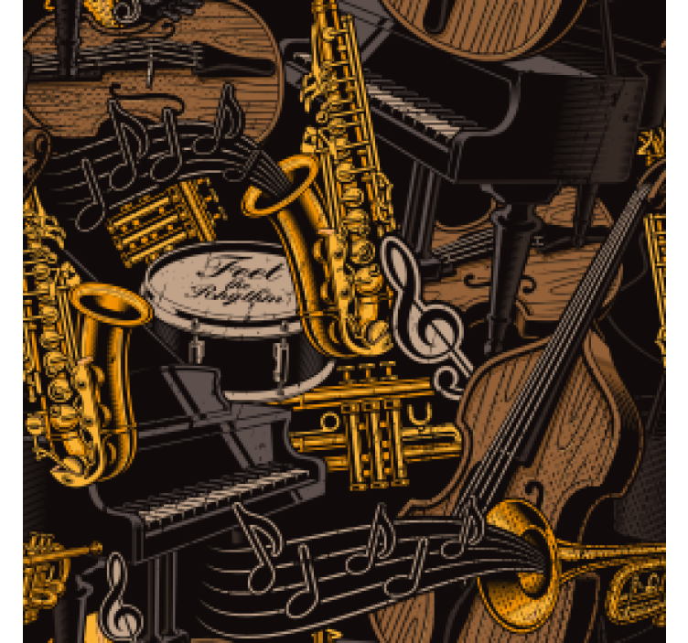 Skør coaster med musikinstrumenter mønster - TenStickers