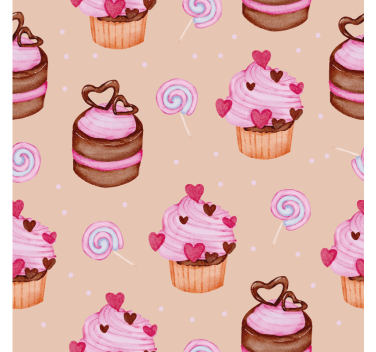 Personlig coaster med sødt cupcake mønster - TenStickers