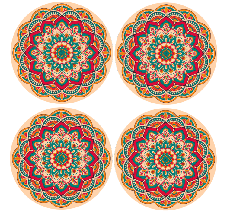 Moderne coaster med mandala mønster rund form - TenStickers
