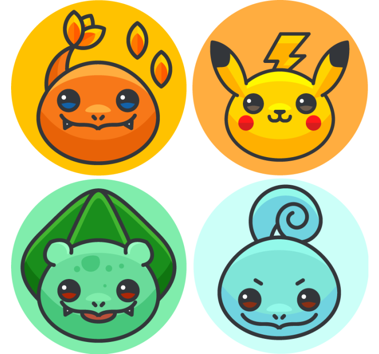 Pokemon-karakterer flere coastere - TenStickers