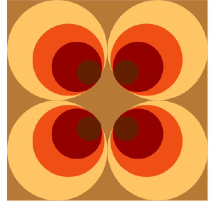 Orange toner cirkler vintage coaster - TenStickers