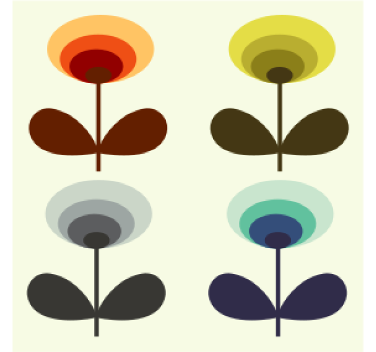 70'er vintage blomstercoaster - TenStickers