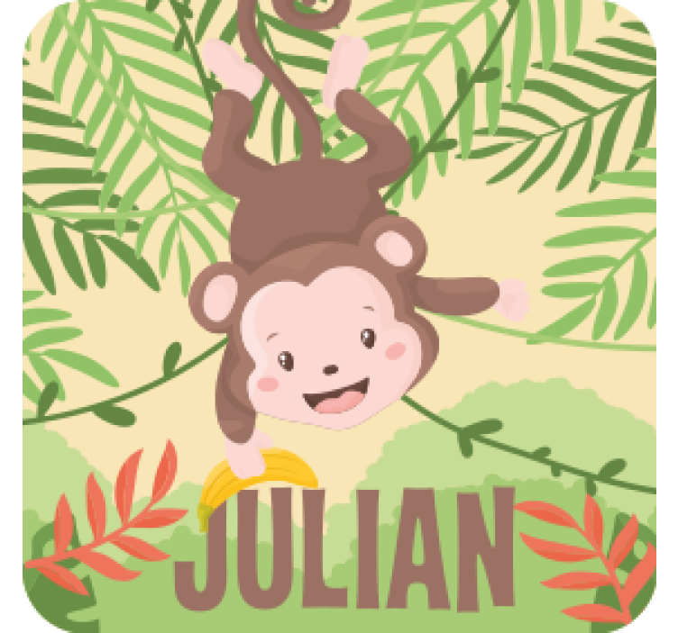 Skør coaster med legesyg abe design - TenStickers