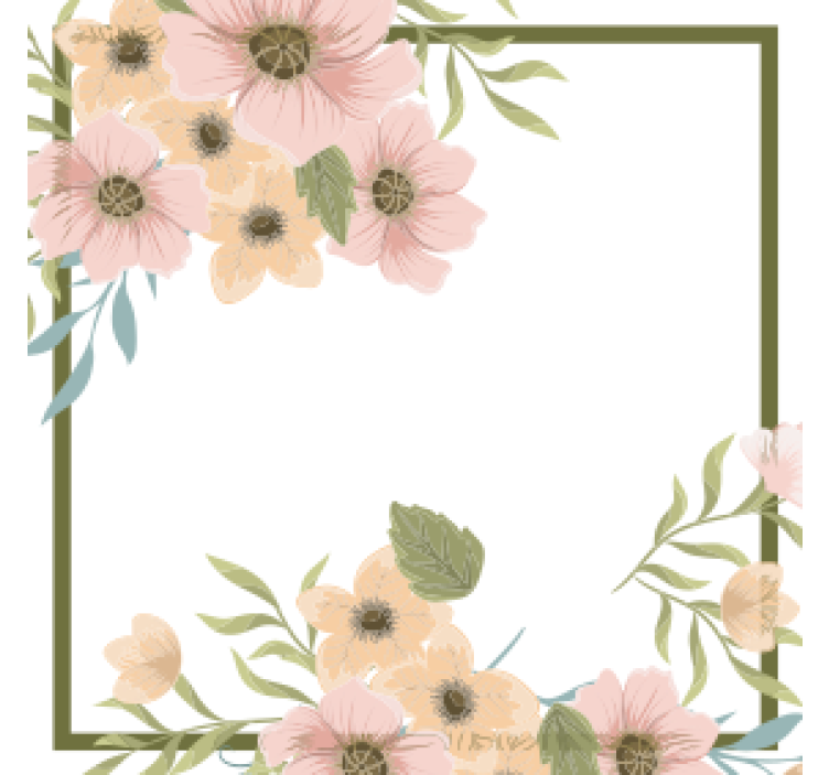 Moderne coaster med blomsterkant ramme - TenStickers