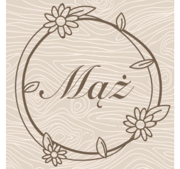 Personlig coaster med blomsterflet monogram - TenStickers