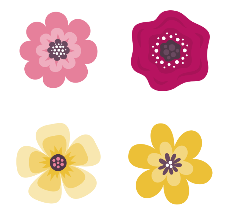 Skør coaster med livlige blomster mønstre - TenStickers