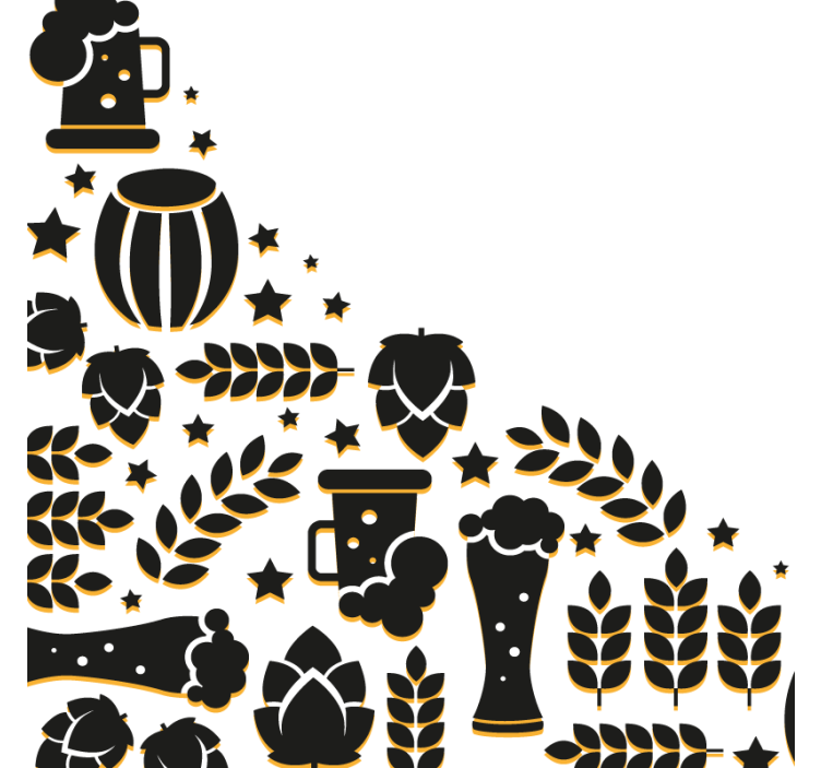 Øl coaster med ølelementer sammensætning - TenStickers