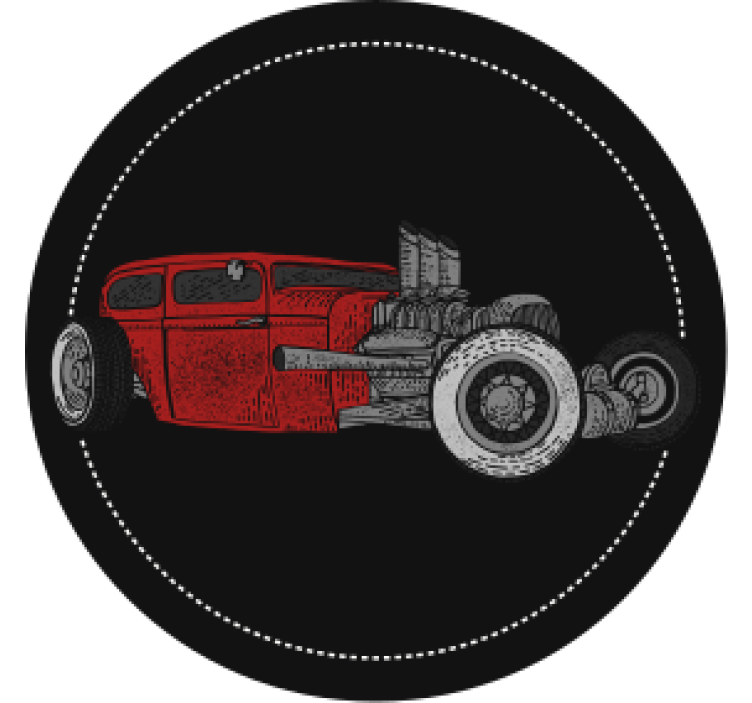 Vintage coaster med klassisk hot rod illustration - TenStickers