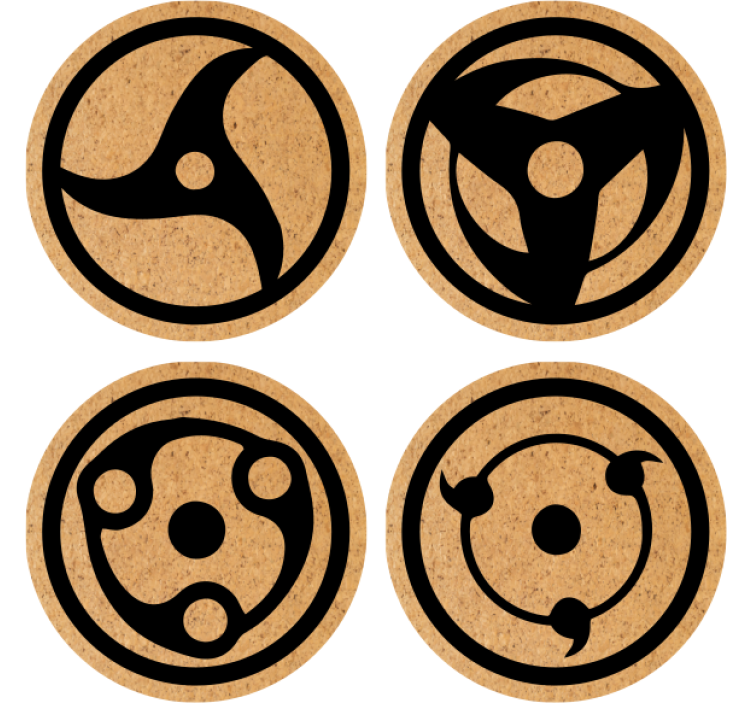 Anime tegn og symboler nørdede coasters - TenStickers