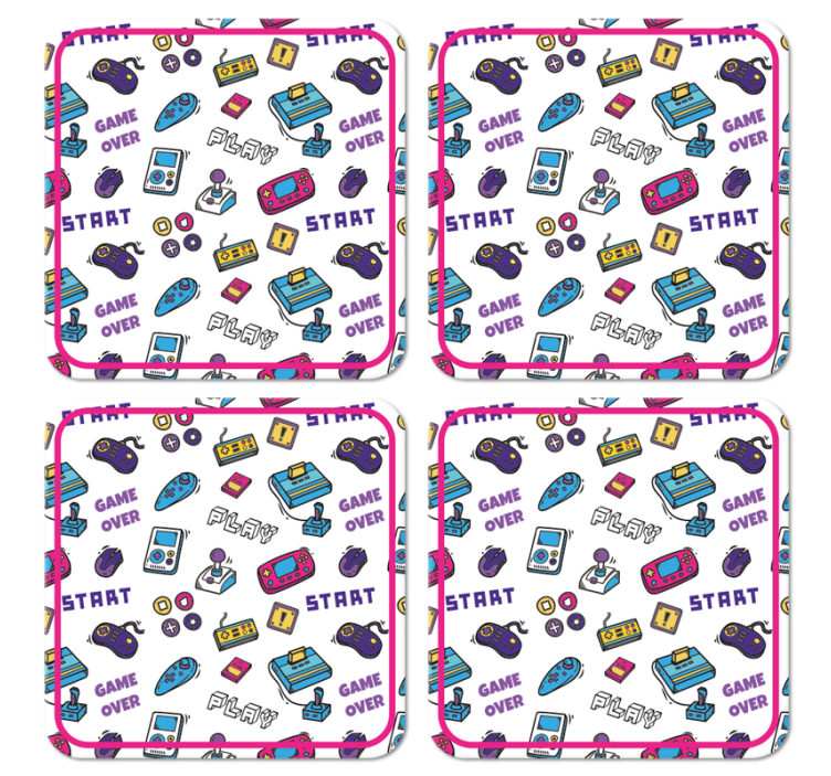 Retro spil over symboler nørde coasters - TenStickers