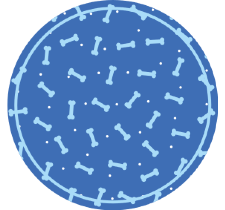 Fantastisk blå baggrund knogler moderne coaster - TenStickers