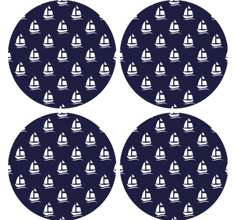Marineblå nautisk mønster moderne coaster - TenStickers