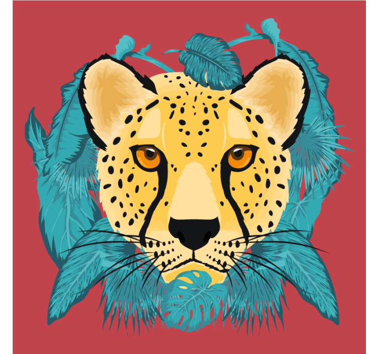 Skør coaster med stiliseret leopardillustration - TenStickers