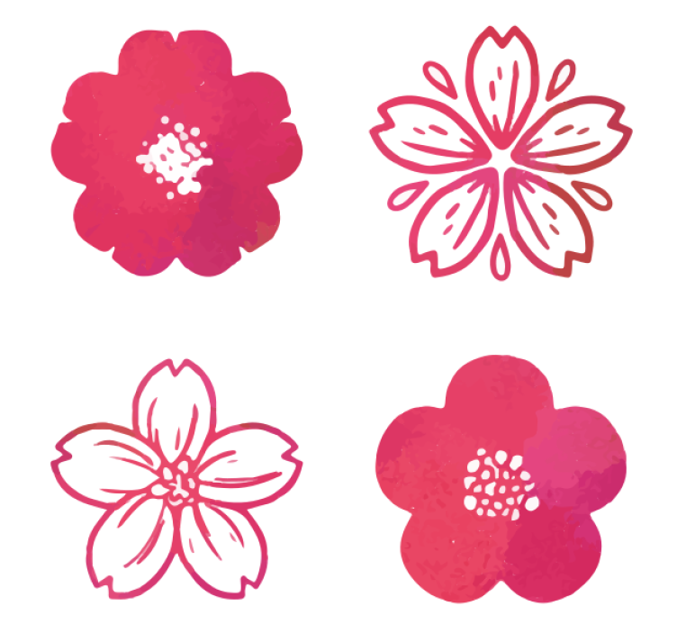 Moderne coaster med lyserøde blomsterelementer - TenStickers