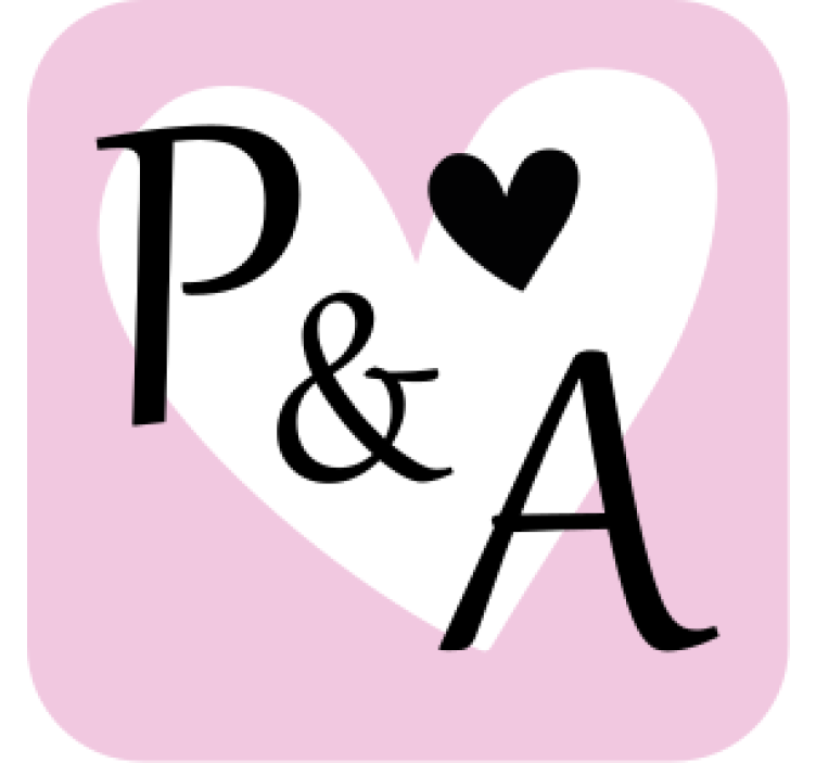 Forlovede initialer med hjerte bryllup dalbane - TenStickers