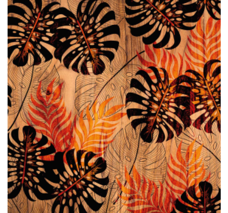 Coaster med tropisk bladmønster - TenStickers