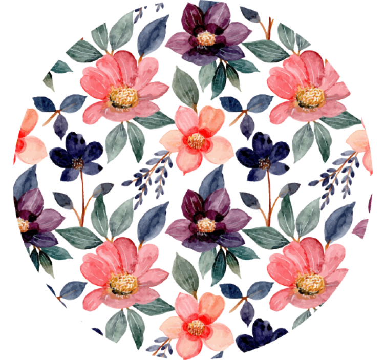 Skør coaster med blomsterprint splash - TenStickers
