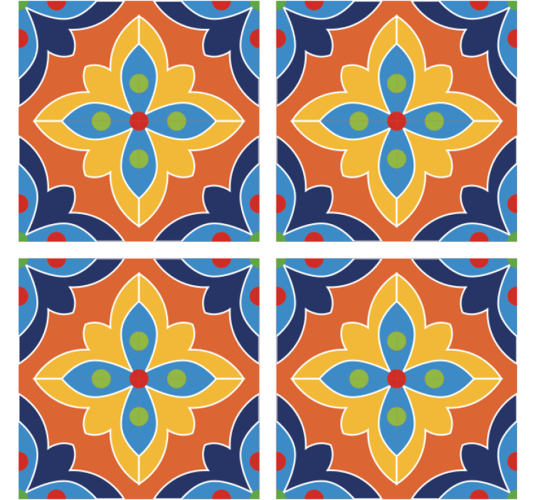 Coaster med livlig blomsterillustration - TenStickers