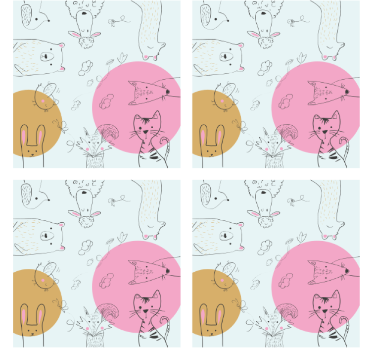 Skør coaster med eventyrlige dyreillustrationer - TenStickers