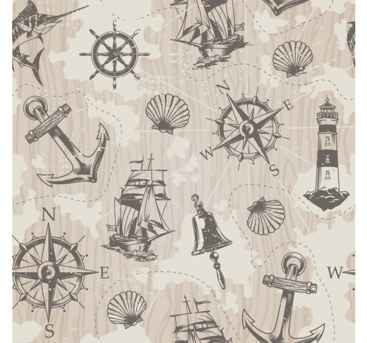 Skør coaster med nautiske mønstre - TenStickers