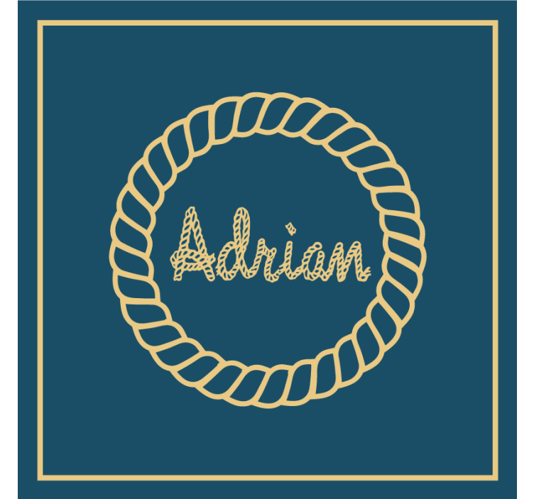 Personlig coaster med rebkreds monogram - TenStickers