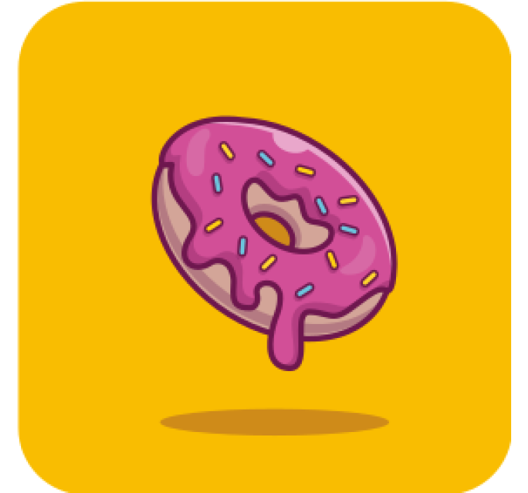 Øl coaster pink iced pastry - TenStickers