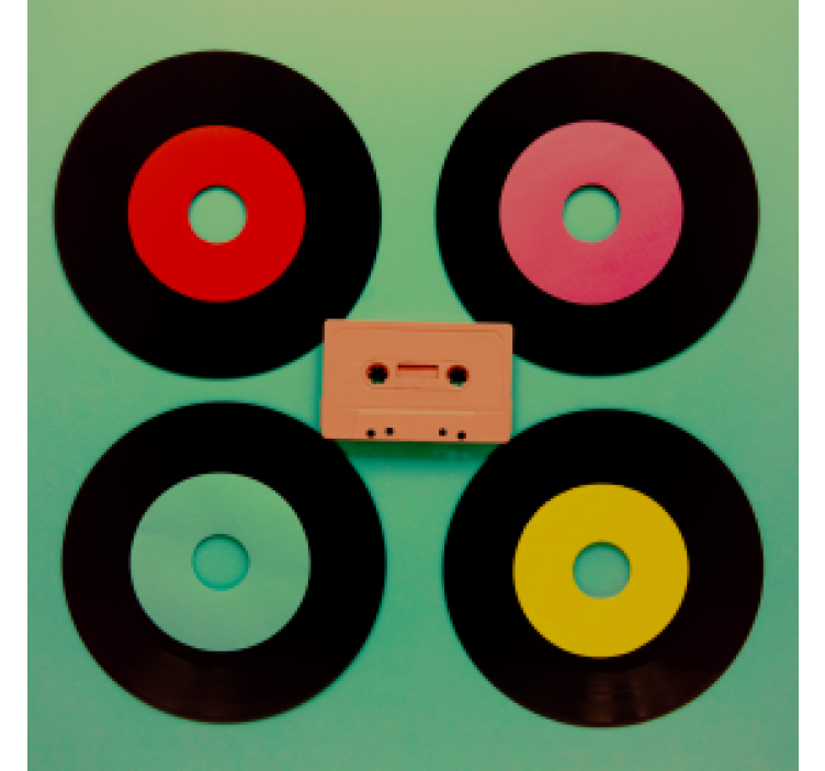 Freaky diskotek vinylplade nørd coaster - TenStickers