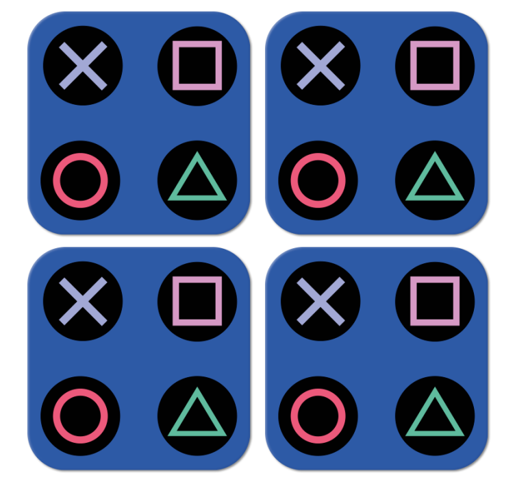 Sjov, farverig, playstation mønster, nørd coaster - TenStickers