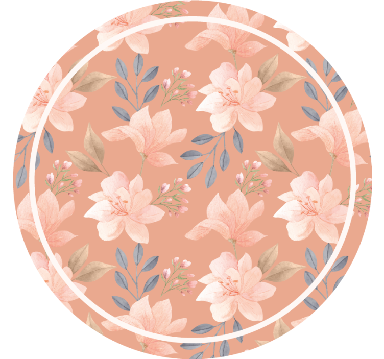 Moderne coaster med blomsterdesign og blade - TenStickers