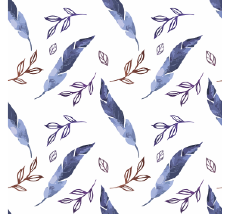 Coaster med akvarel mønstre af løv - TenStickers