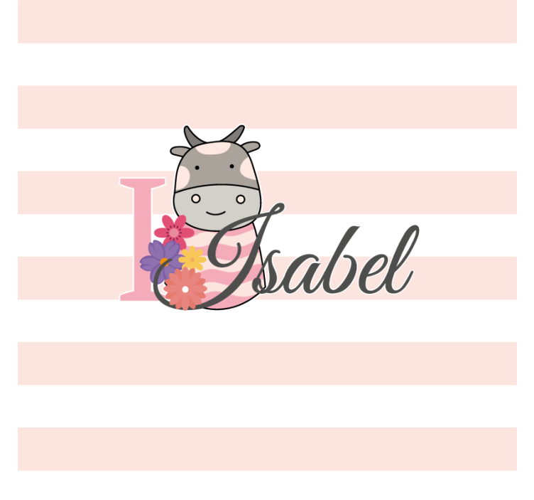 Personlig coaster med blomsterko design - TenStickers