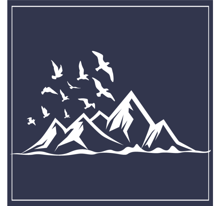 Coaster med bjerglandskab silhuet - TenStickers