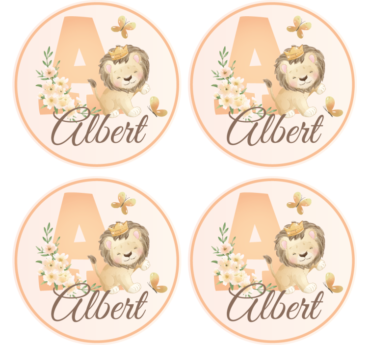 Personlig coaster med fantasifuldt løvedesign - TenStickers