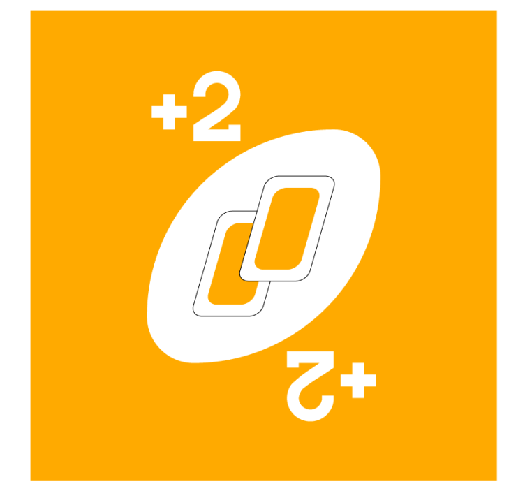 Skør coaster med to sammenkoblede former og tal - TenStickers