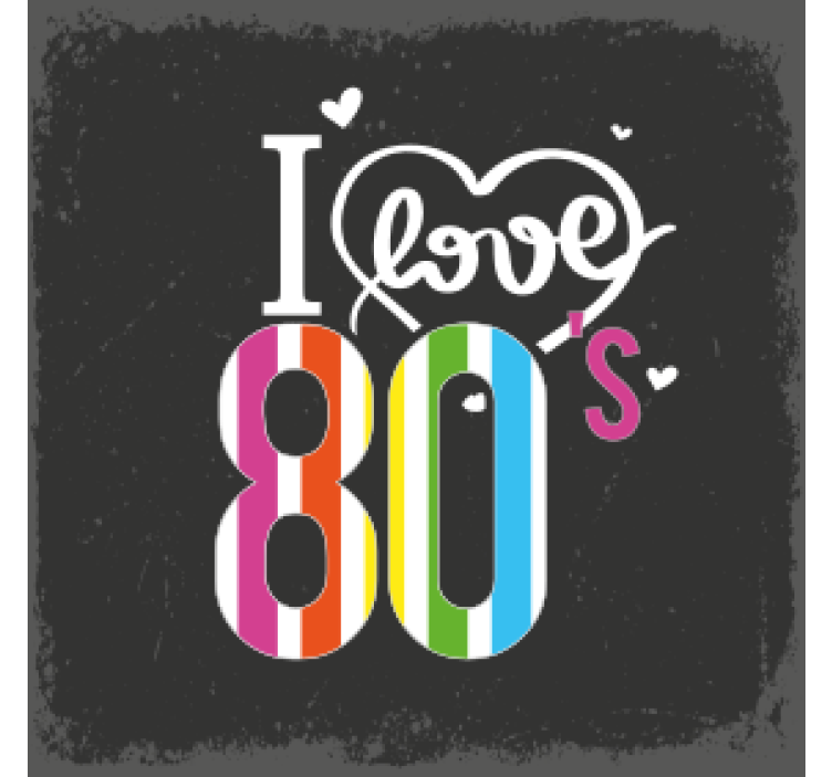 Jeg elsker 80'erne vintage coaster - TenStickers
