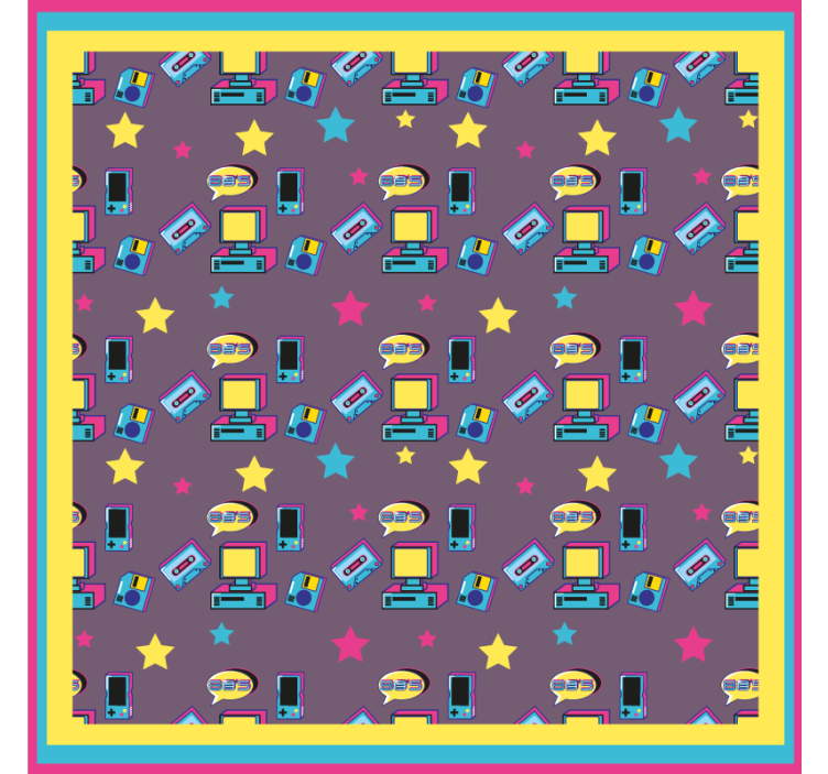 Skør coaster med retro tech mønster - TenStickers