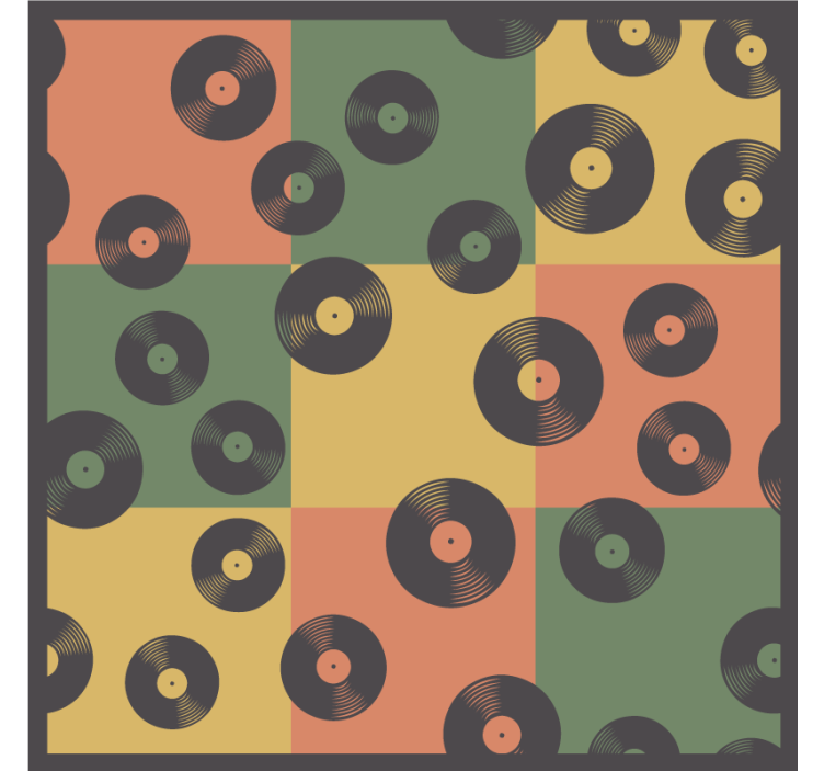 Skør coaster med vinylplade mønster - TenStickers