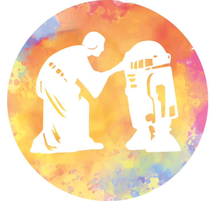 Skør coaster med karakterinteraktionssilhuet - TenStickers