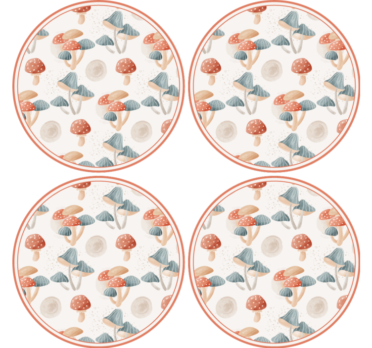 Skør coaster med farverige svampemønstre - TenStickers
