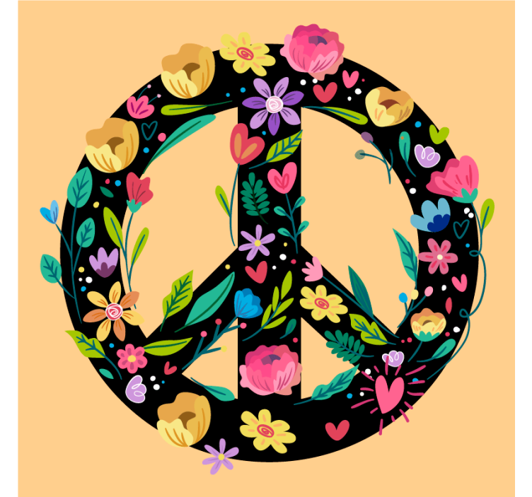 Botanisk ro symbol tekst coaster - TenStickers