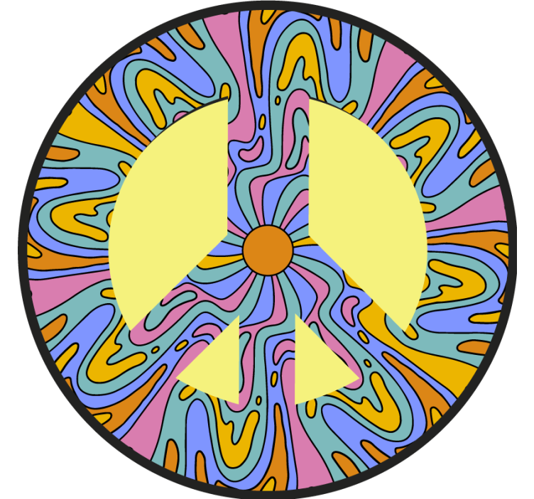 Skør coaster med livligt fredssymbol - TenStickers