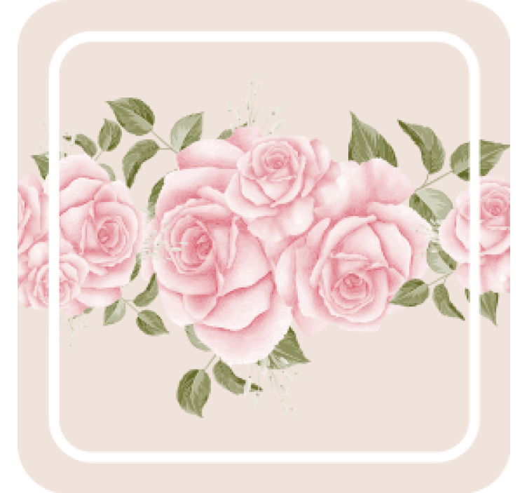 Moderne coaster med lyserødt blomsterarrangement - TenStickers